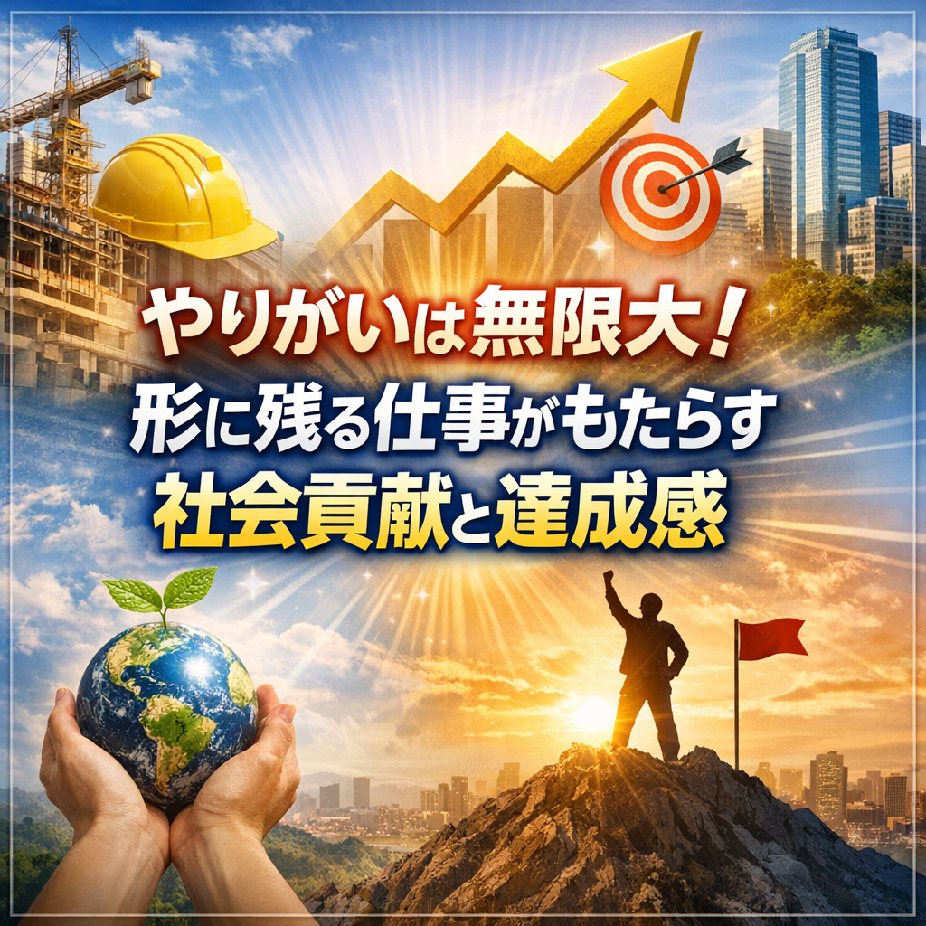 やりがいは無限大！形に残る仕事がもたらす社会貢献と達成感