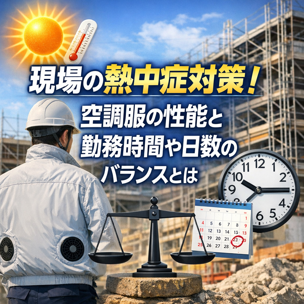 現場の熱中症対策！空調服の性能と勤務時間や日数のバランスとは